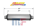 Performance Muffler 4" (101.6mm) In/Out Stainless Steel round 7"