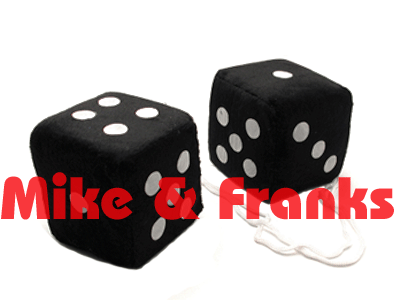 Fuzzy Dice black with white dots (Pair)