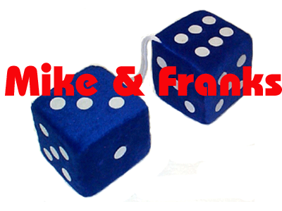 Fuzzy Dice blue with white dots (Pair)
