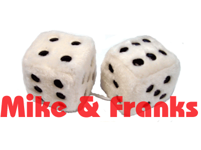 Fuzzy Dice white with black dots (Pair)