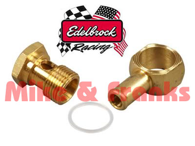 Edelbrock Banjo Kraftstoffanschluß, gewinkelt