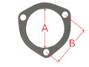 Auspuffdichtung 3-Loch A=1.875" B=2.625"