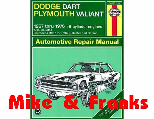 Repair manual 30025 Valiant Duster Barracuda 67-69