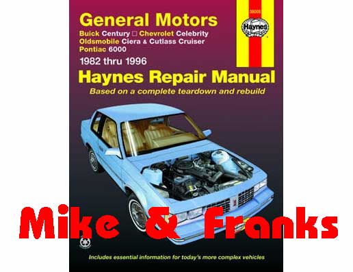 Manuel de réparation 38005 Buick Century FWD 1982-96