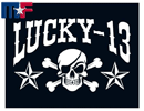 Aufkleber Jolly Roger Glückszahl 13 13x10cm