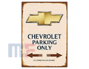 Enseigne en métal Chevy Parking Only 8" x 12" (ca. 20cm x 30cm)