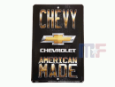 Enseigne en métal Chevy American Made 8" x 12" (ca. 20cm x 30cm)